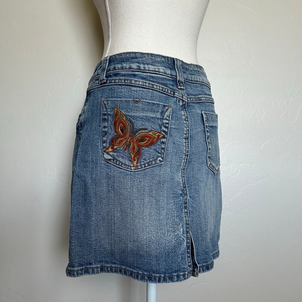 Y2k Butterfly Embroidery Denim Mini Skirt
